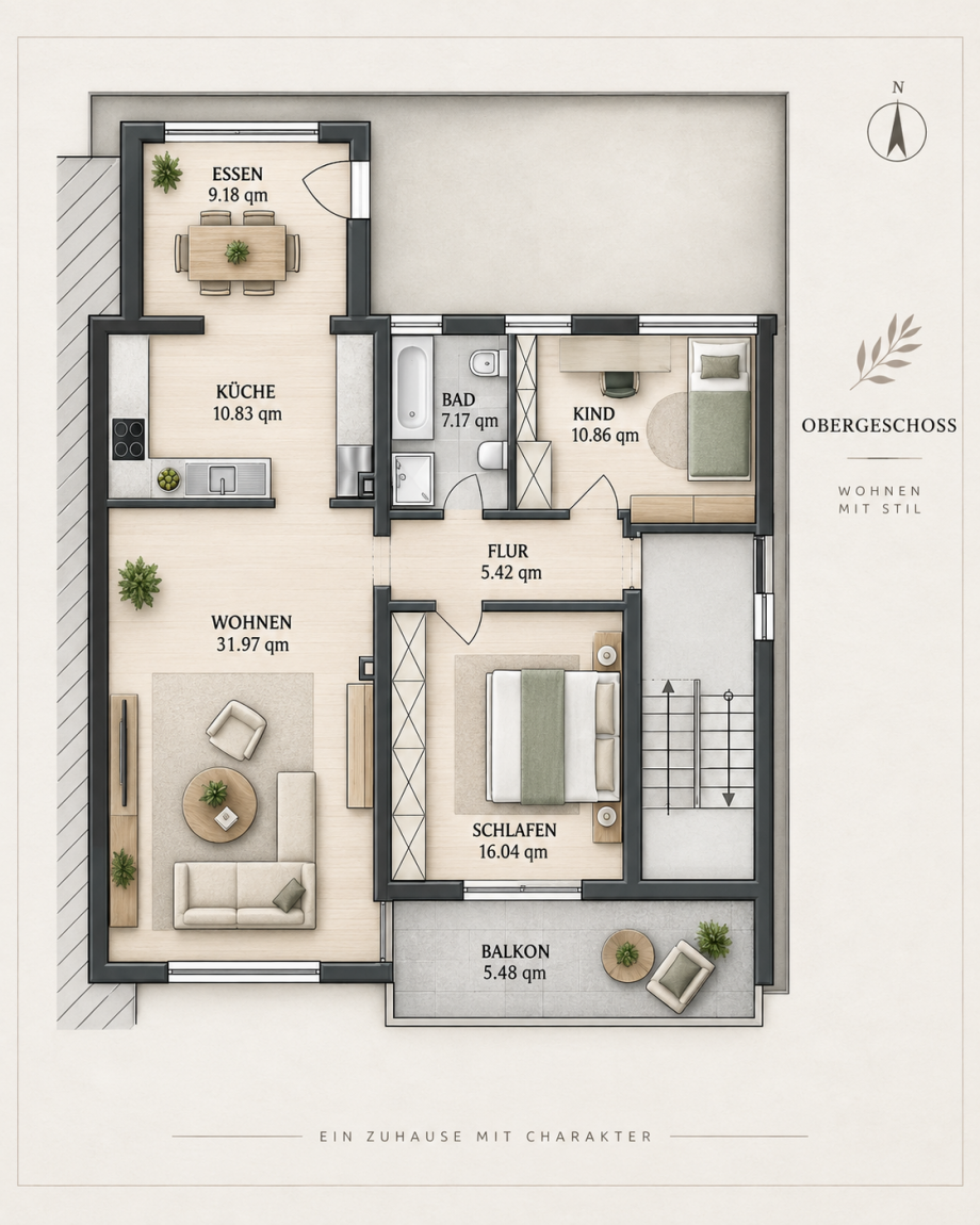 N32 Grundriss Etagenwohnung Hattersheim Eddersheim