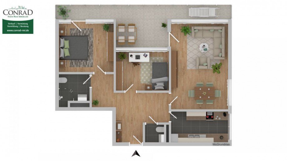 Grundriss 10.OG Etagenwohnung Hochheim