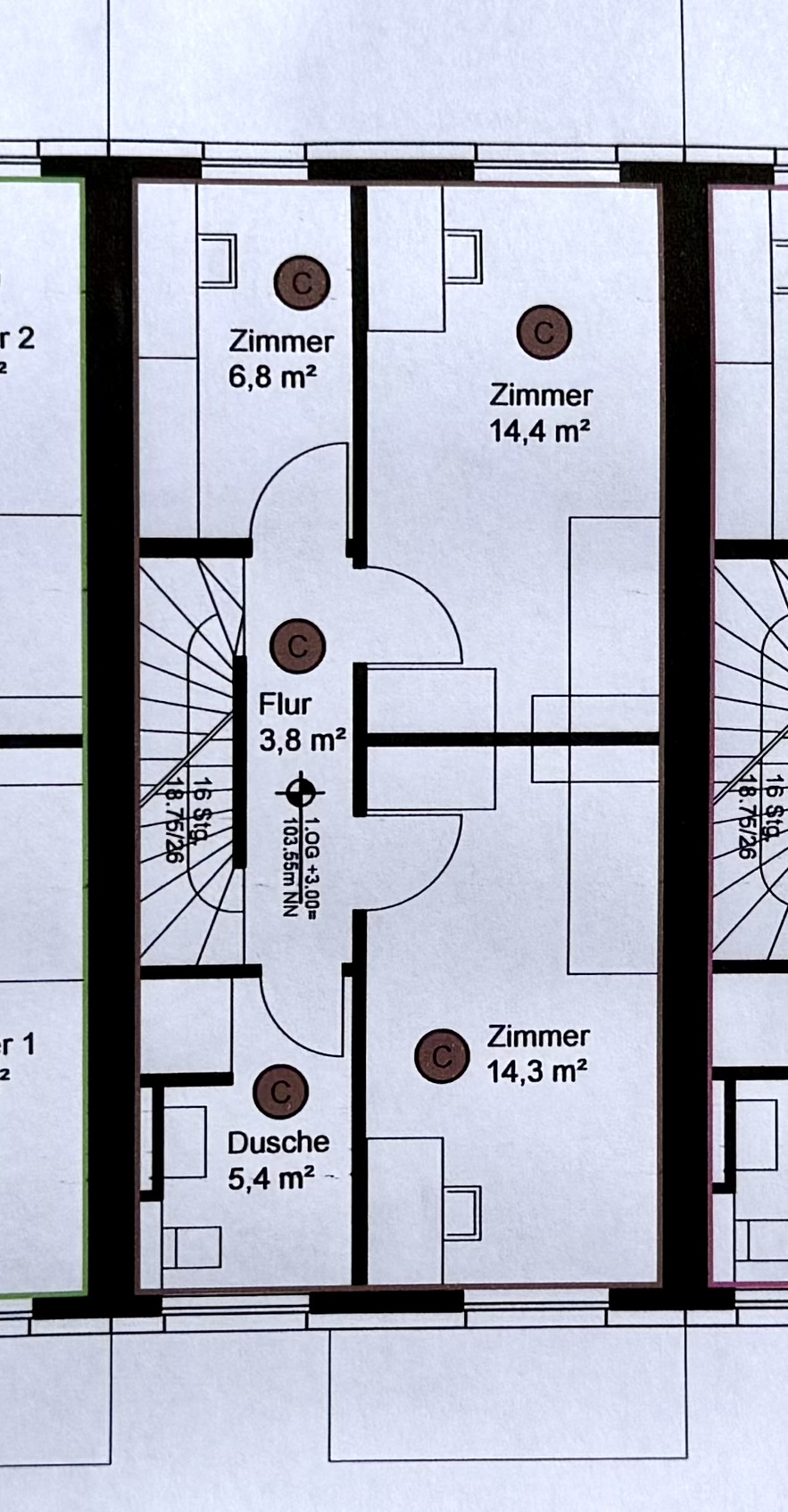 B2c Grundriss OG Reihenmittelhaus Hattersheim