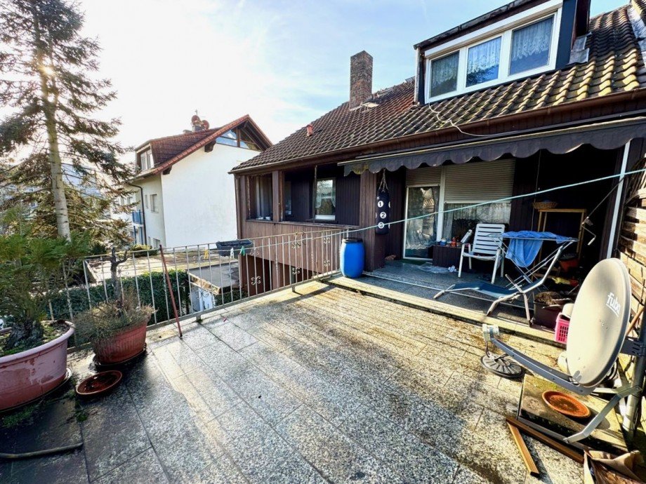 T45 Ansicht Haus Terrasse Doppelhaush�lfte Goldstein