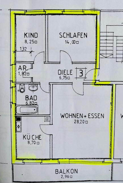 Grundriss 1.OG Etagenwohnung Hattersheim-Okriftel