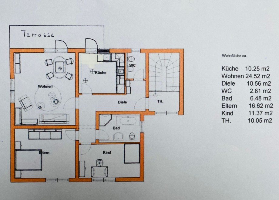 Grundriss EG Erdgeschosswohnung Fl�rsheim