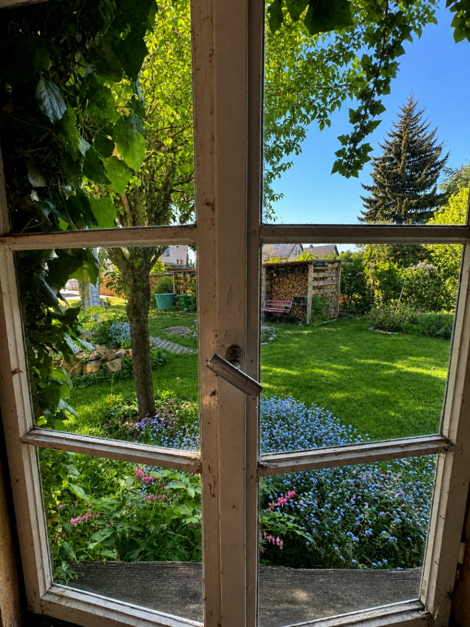 Ausblick aus der Gartenlaube Einfamilienhaus Fl�rsheim